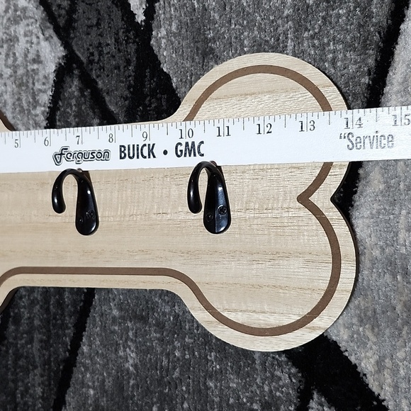 DOG BONE SHAPED WOOD WALL DECORATIVE DOG LEASH HOLDER - Picture 5 of 12